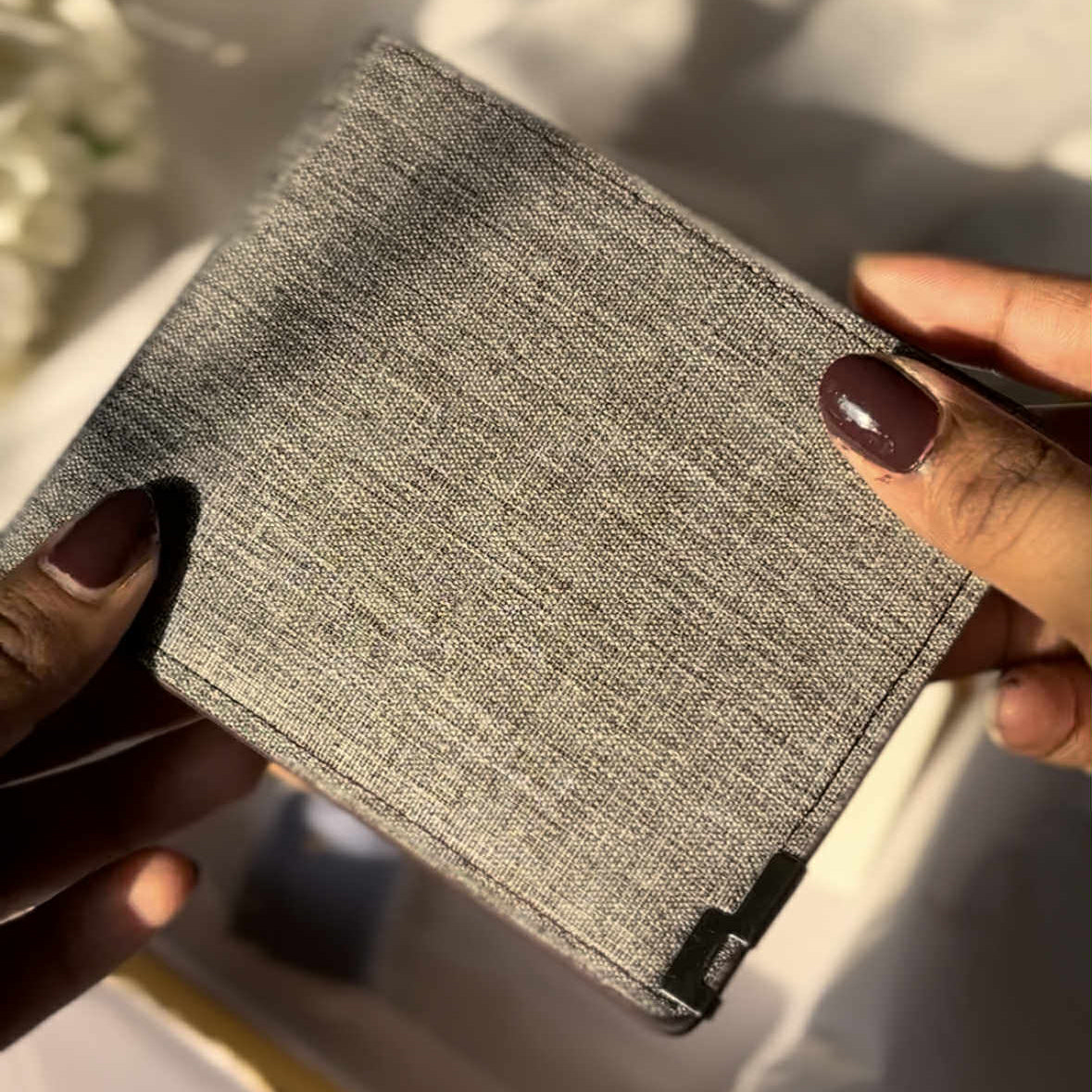 Premium men ash wallet – genuine leather, minimalist design, RFID protection, ideal for cards and cash