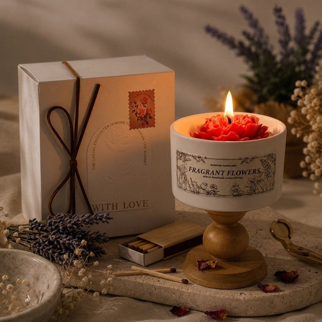 Ceramic Pedestal Scented Candle
