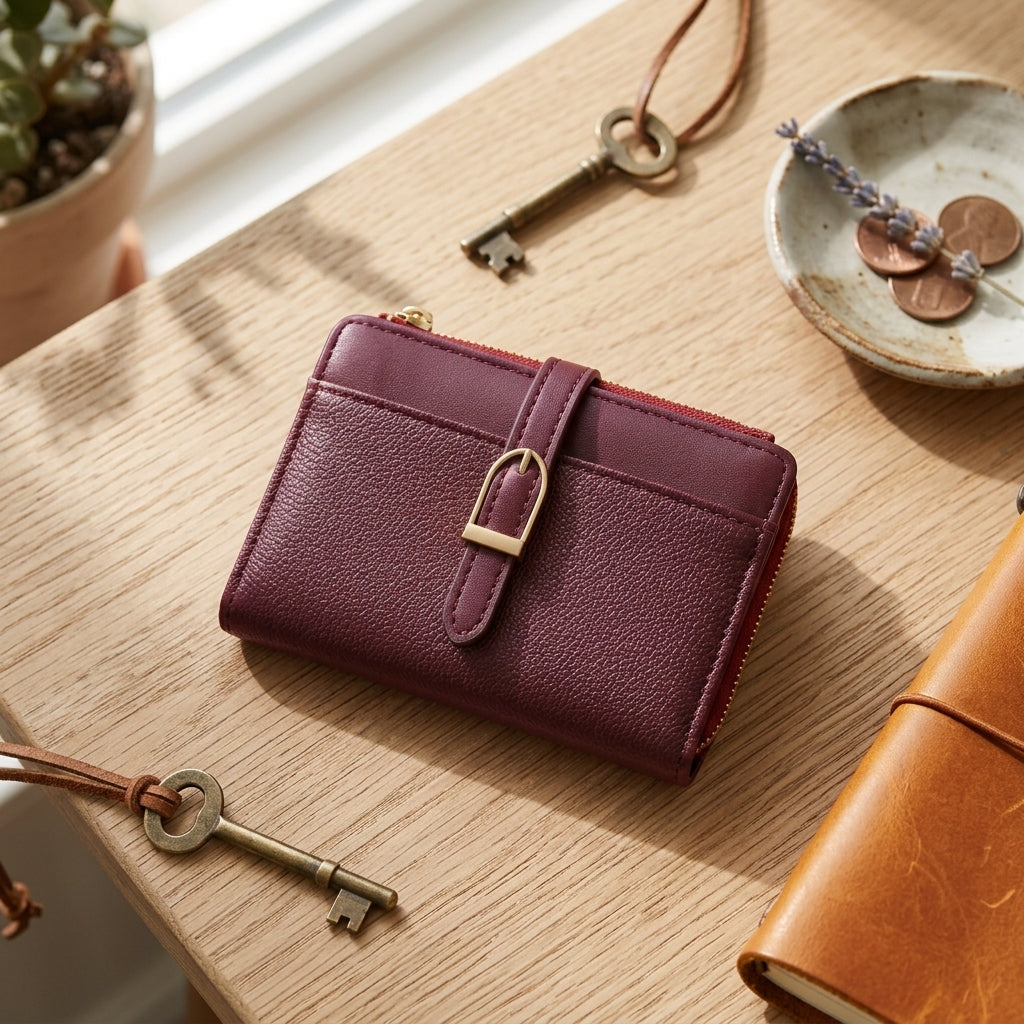 Leather Pocket Zip Wallet