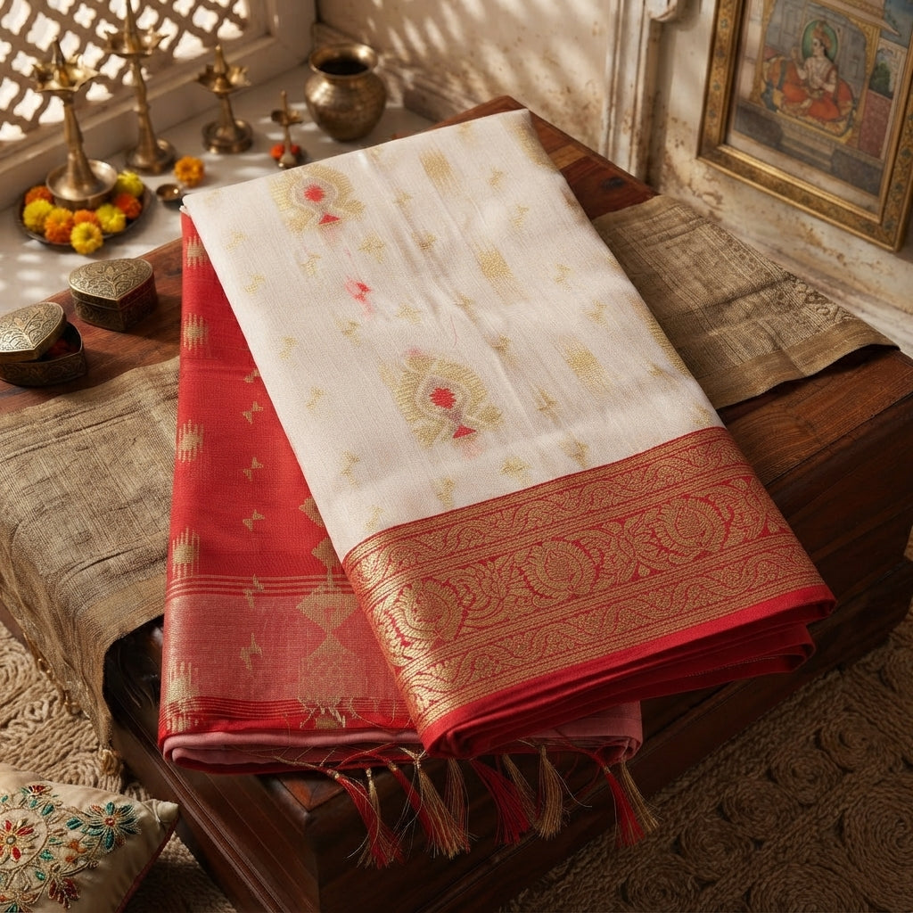 Moon White saree