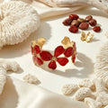 Crimson Floral Bracelet