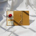 Shop now Gift card with red rose and written 'Best wishes' 