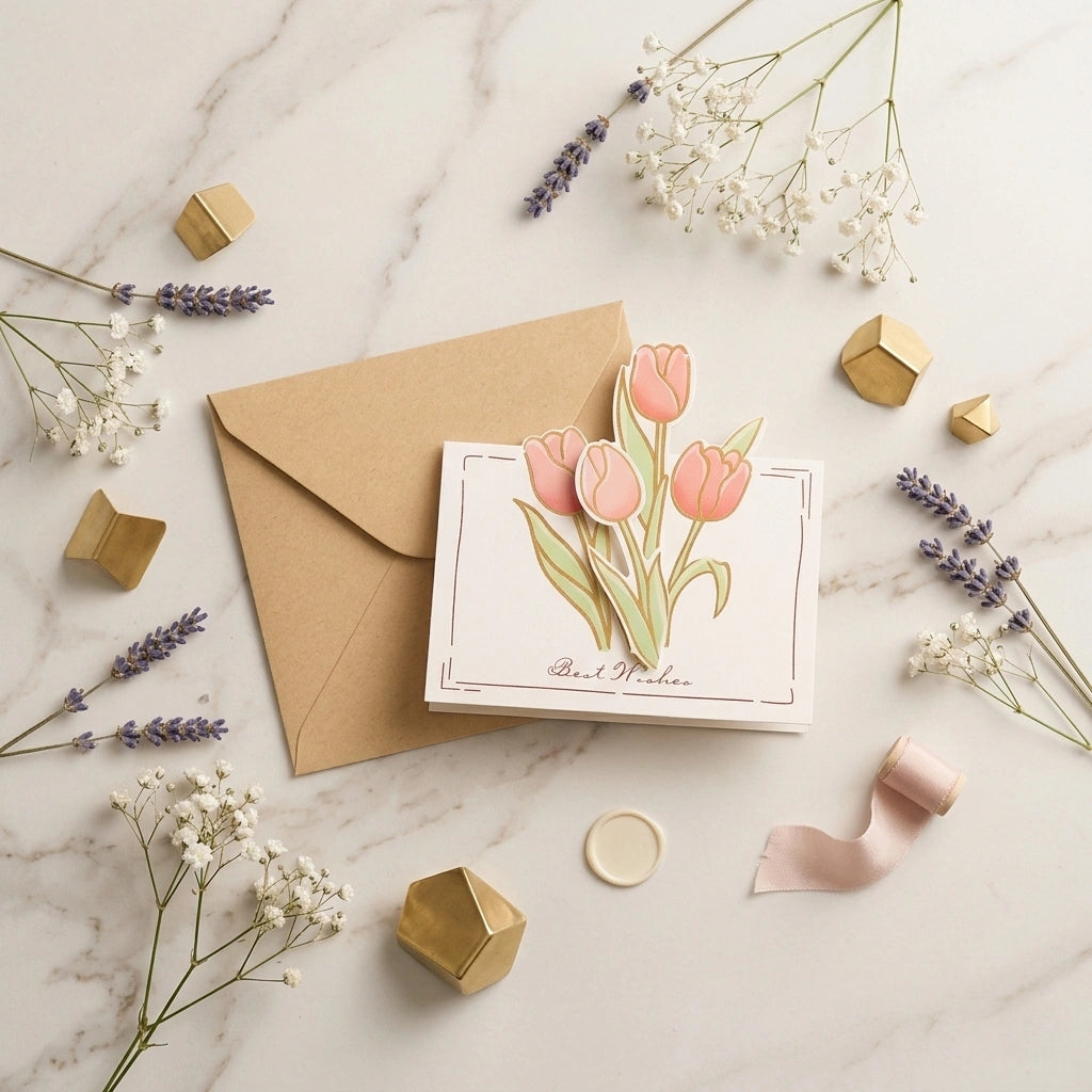 Tulip Die-Cut Greeting Card (Small)